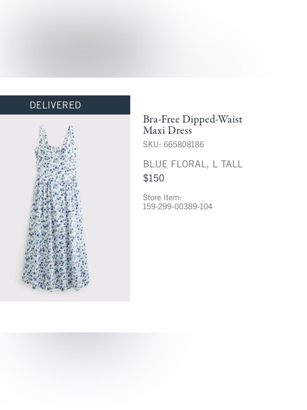 NWT Abercrombie & Fitch Bra-Free Dipped-Waist maxi dress